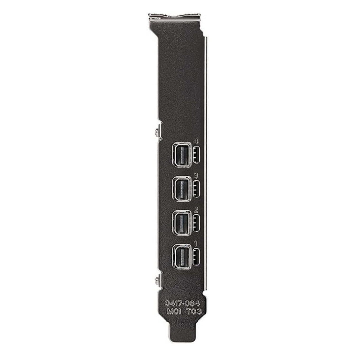 NVIDIA T1000 4GB graphics card — bracket and ports view